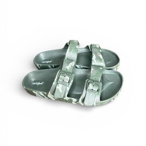 Kids Cat & Jack Camo Green Slide Sandals Size 6
